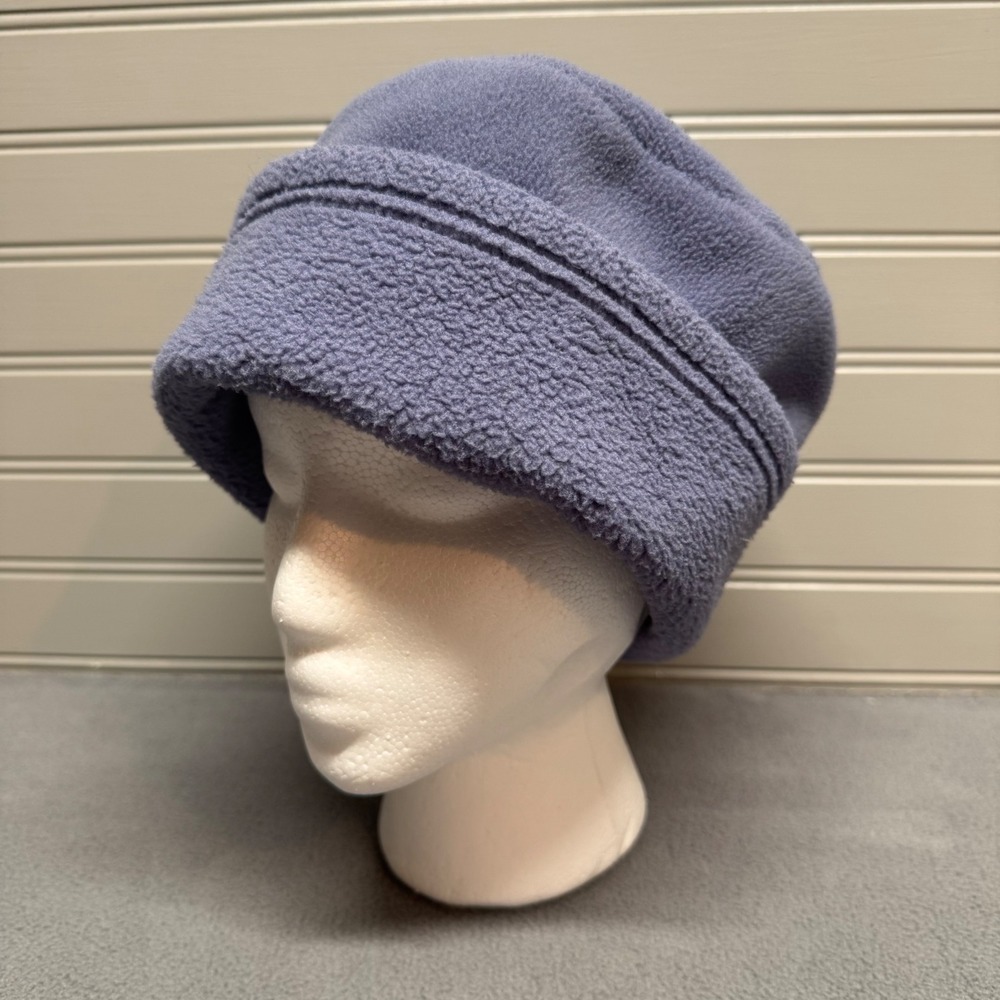 LL Bean Wind Pro Fleece Pillbox Beanie Hat Periwinkle Purple Blue S/M 0WY56